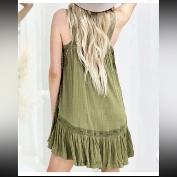 Free People Sweet Thing Tunic Dress Moss
 Size Medium - Picture 2 of 12
